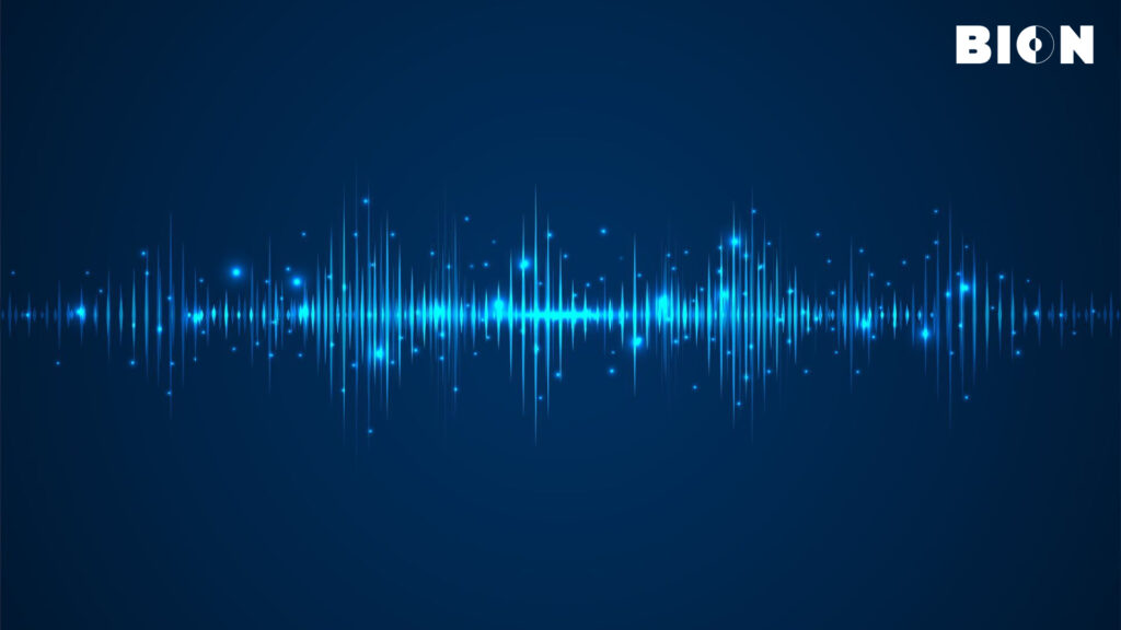 Abstract soundwave illustration symbolizing IP-based smart security systems.