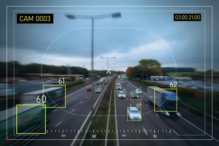 Detecting and Tracking vehicles on a multi-lane highway.