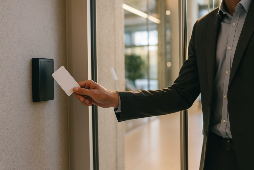 Access control system maintenance under Security System AMC Services using RFID card access.
